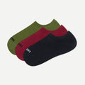 Socks No Show mix Carmine/Moss/Black (three pack)