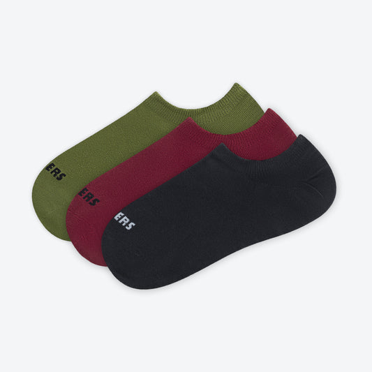 Socks No Show mix Carmine/Moss/Black (three pack)